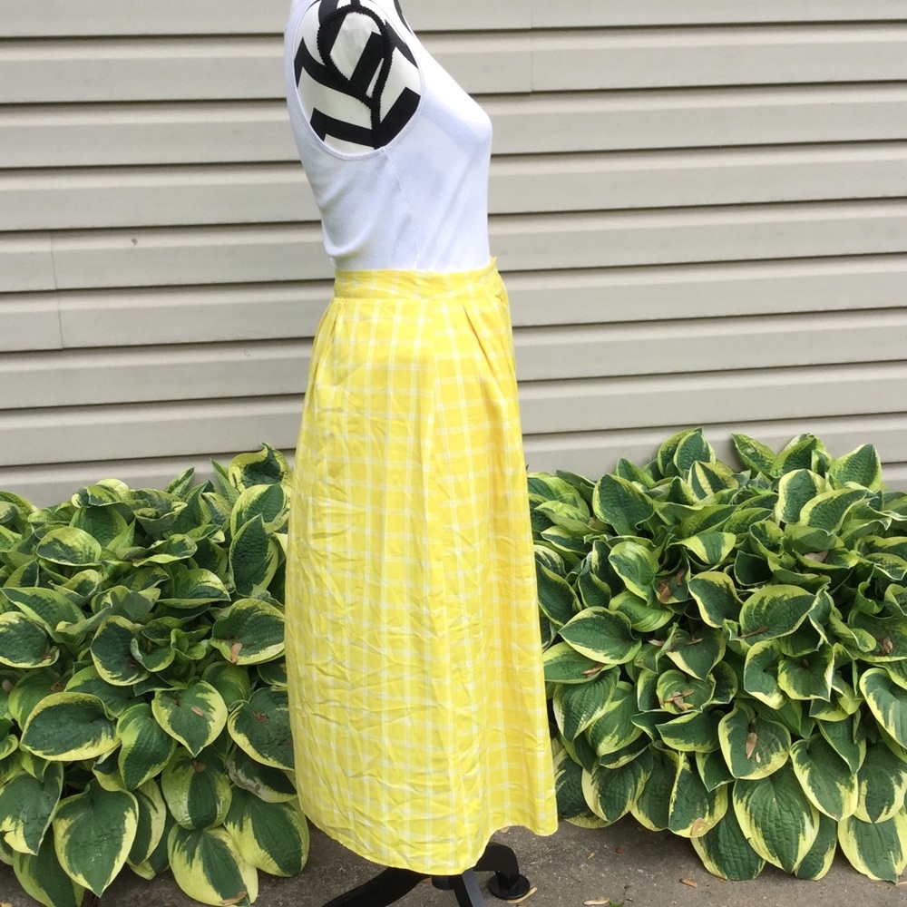 New ASOS Yellow Checked Long Skort - Picture 5 of 8